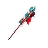 Juguete caña de pescar para gatos pescado rojo