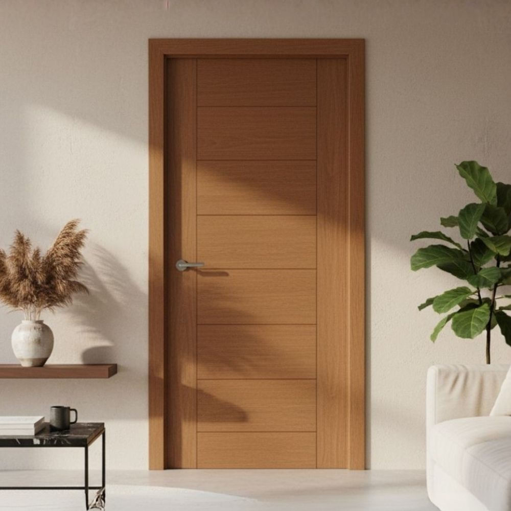 Puerta Hdf Bosnia Enchapada Cedro 70x207cm Pama