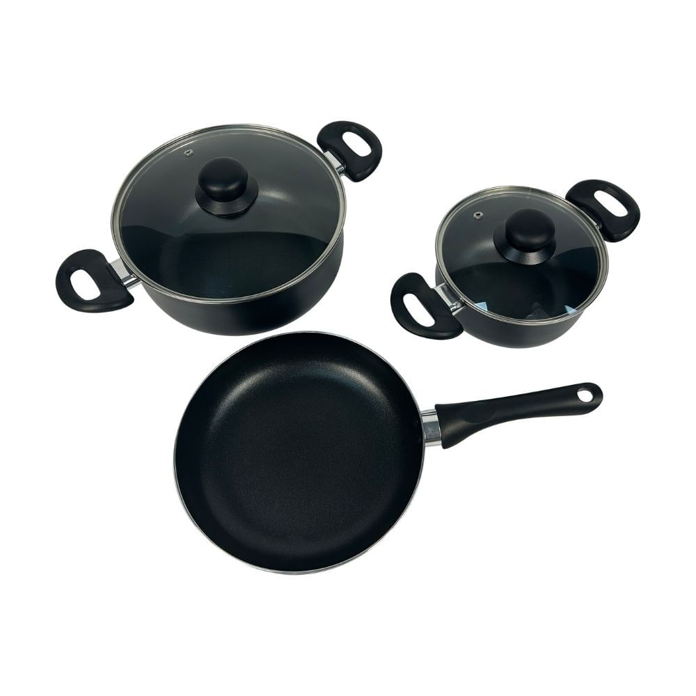 Juego de ollas Orange Negra 5 piezas