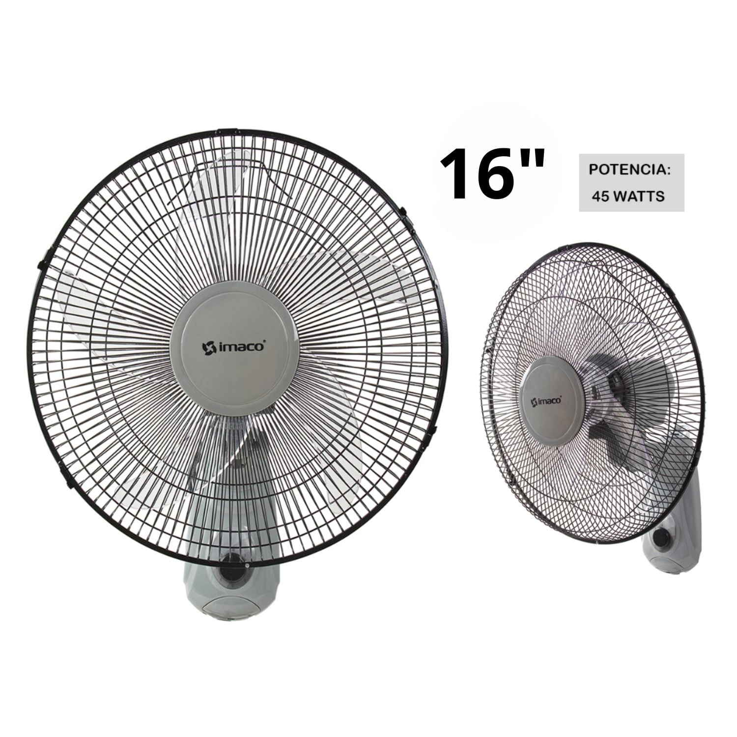 Ventilador de pared Imaco FW450 16 pulgadas 5 aspas 45 W 3 velocidades