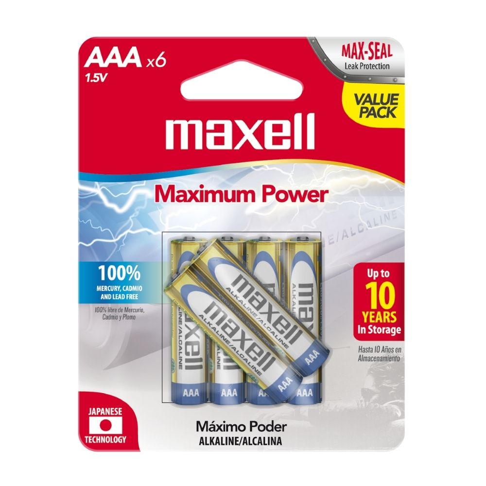 Pilas AAA Maxell - Pack de 6