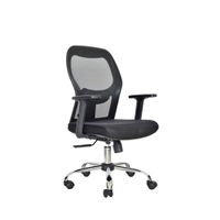 Silla Ergonómica Noruega Gerente Cromado Negro  Ofideas