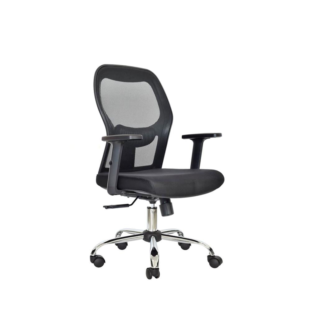 Silla Ergonómica Noruega Gerente Cromado Negro  Ofideas