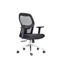 Silla Ergonómica Noruega Gerente Aluminio Negro  Ofideas