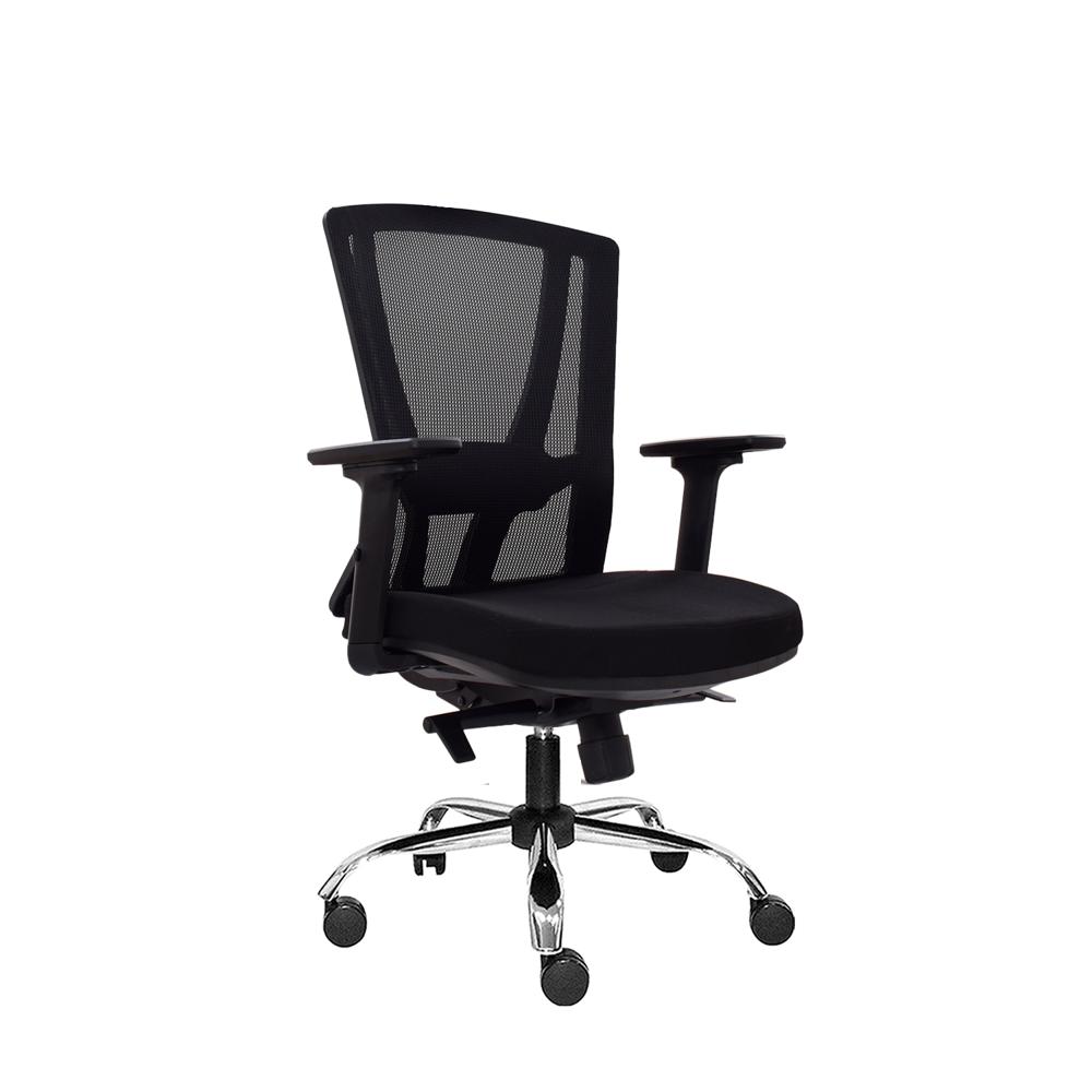 Silla Ergonómica Winner Gerente Brazos 1D Cromado Negro Ofideas