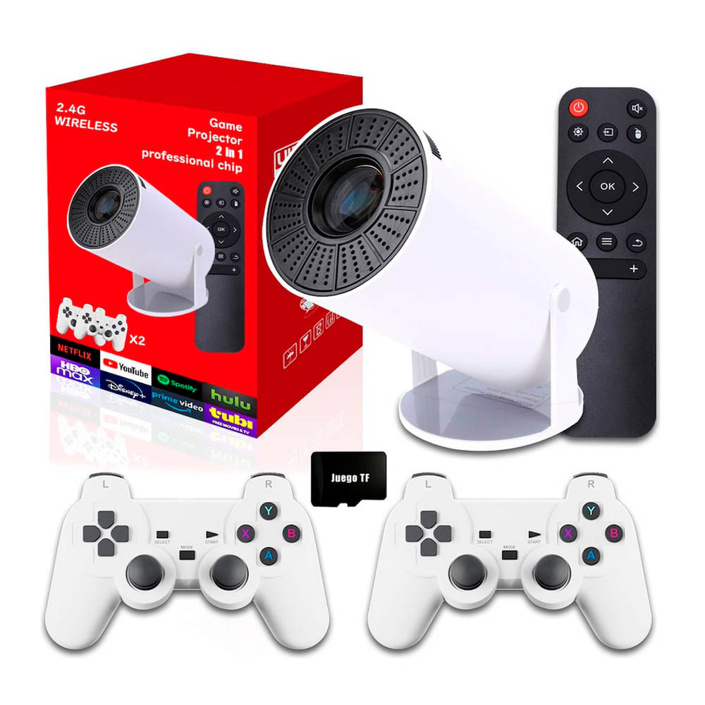 Proyector Portátil HY300 Max Android 20 000 Juegos con Mandos Inalámbricos
