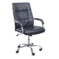 Silla Ergonómica Valencia Gerente Cuero Negro Ofideas