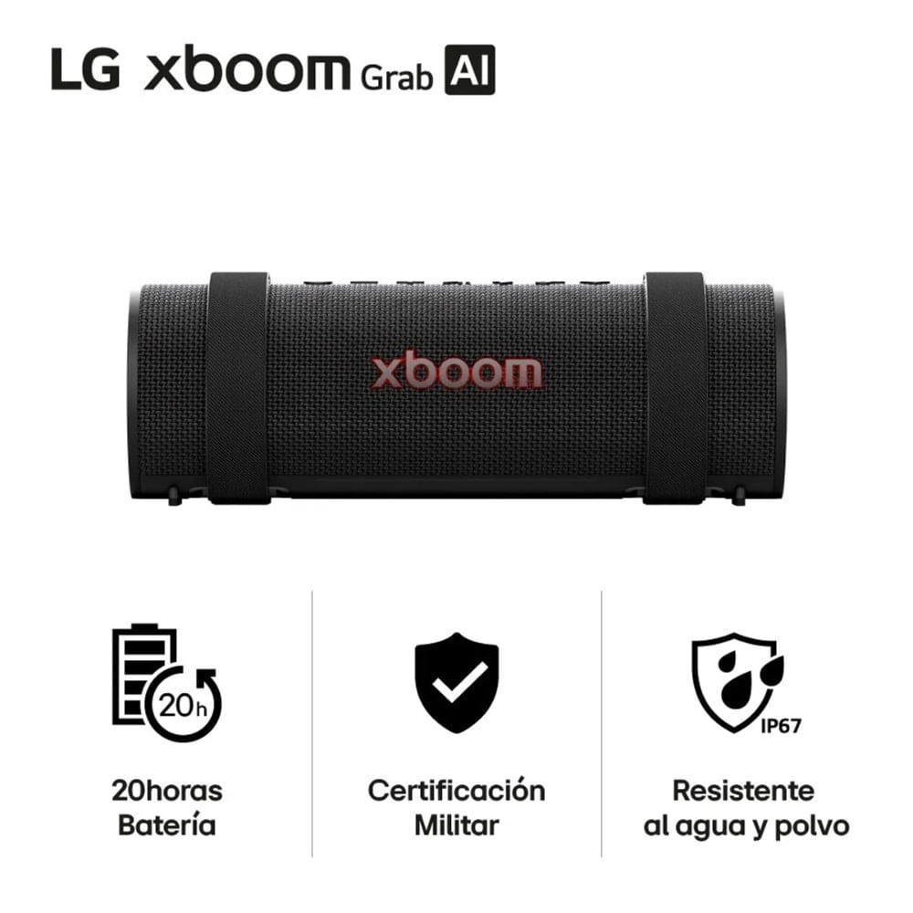 Parlante Bluetooth LG XBOOM Grab 30W Certifición Militar Ip67 - Negro