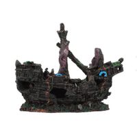 Adorno Decorativo para Acuario o Pecera de Resina Ecológica  Barco hundido
