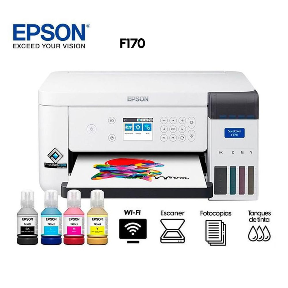 IMPRESORA DE SUBLIMACION EPSON SURE COLOR F170 USB y WIRELESS