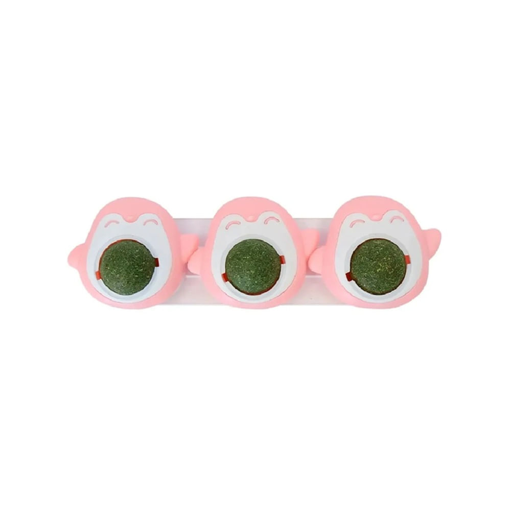 Juguete catnip caramelo duro para gatos pinguino rosado