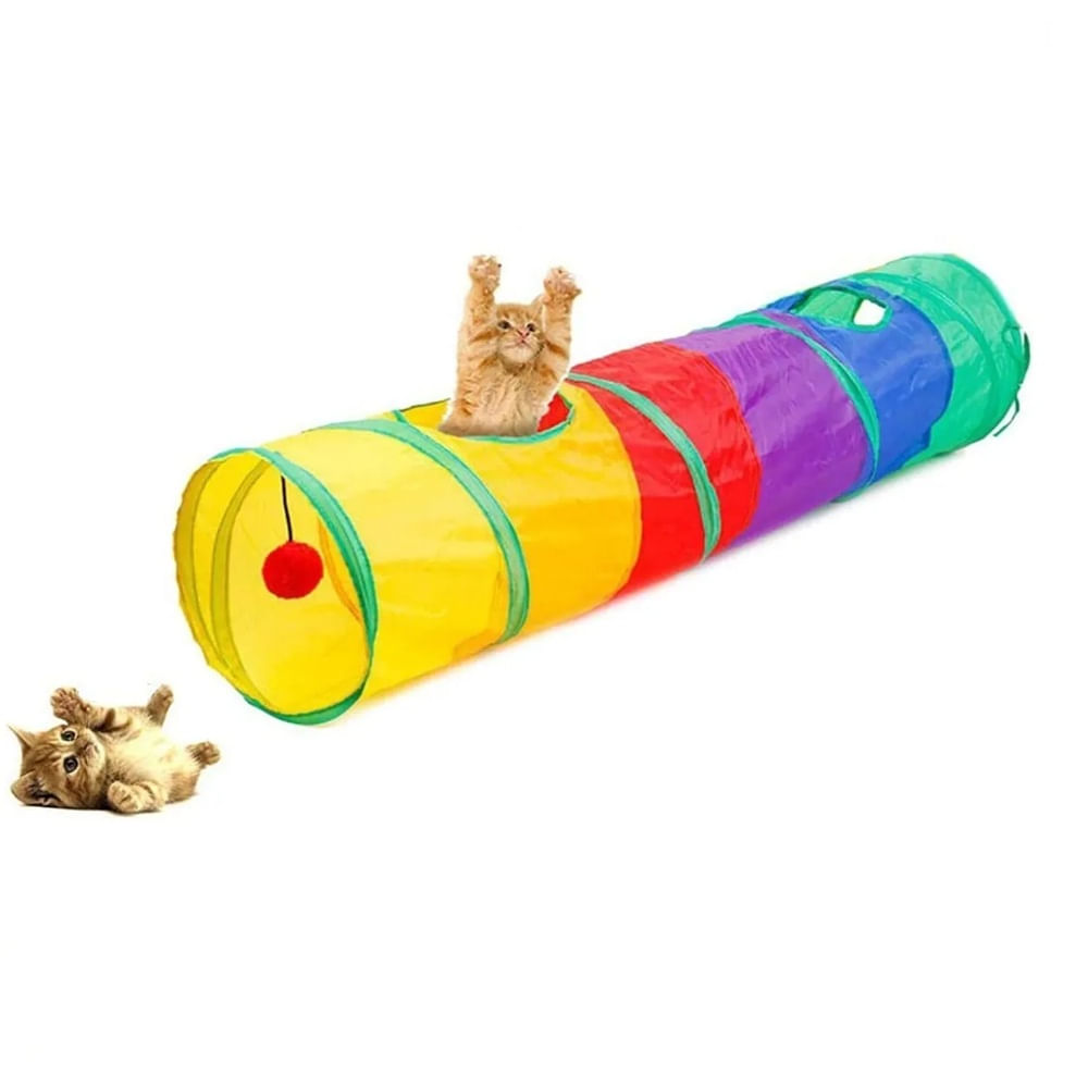 Túnel plegable para gatos interactivo de una salida