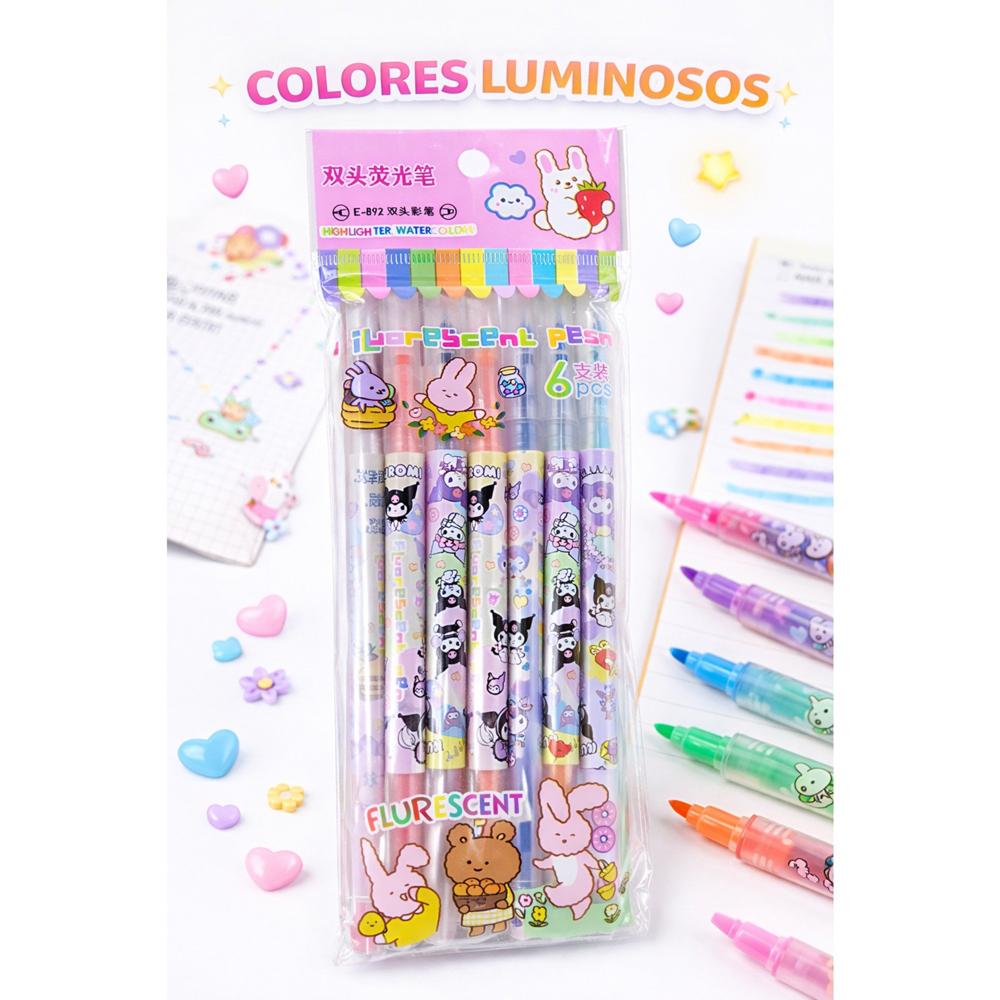 Resaltadores en forma de corazón 6 unidades