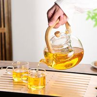Tetera de vidrio con tapa de bambú 1000 ml
