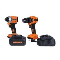 Taladro Percutor 20V 45Nm + Atornillador de Impacto 230Nm Brushless Werken