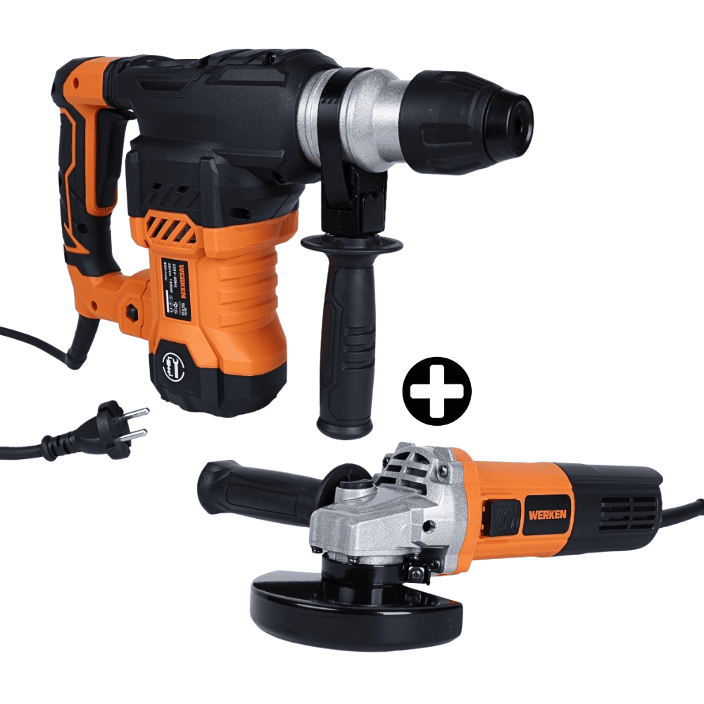 Combo Werken: Rotomartillo SDS Plus 1300w + Amoladora 4.5"" 850W