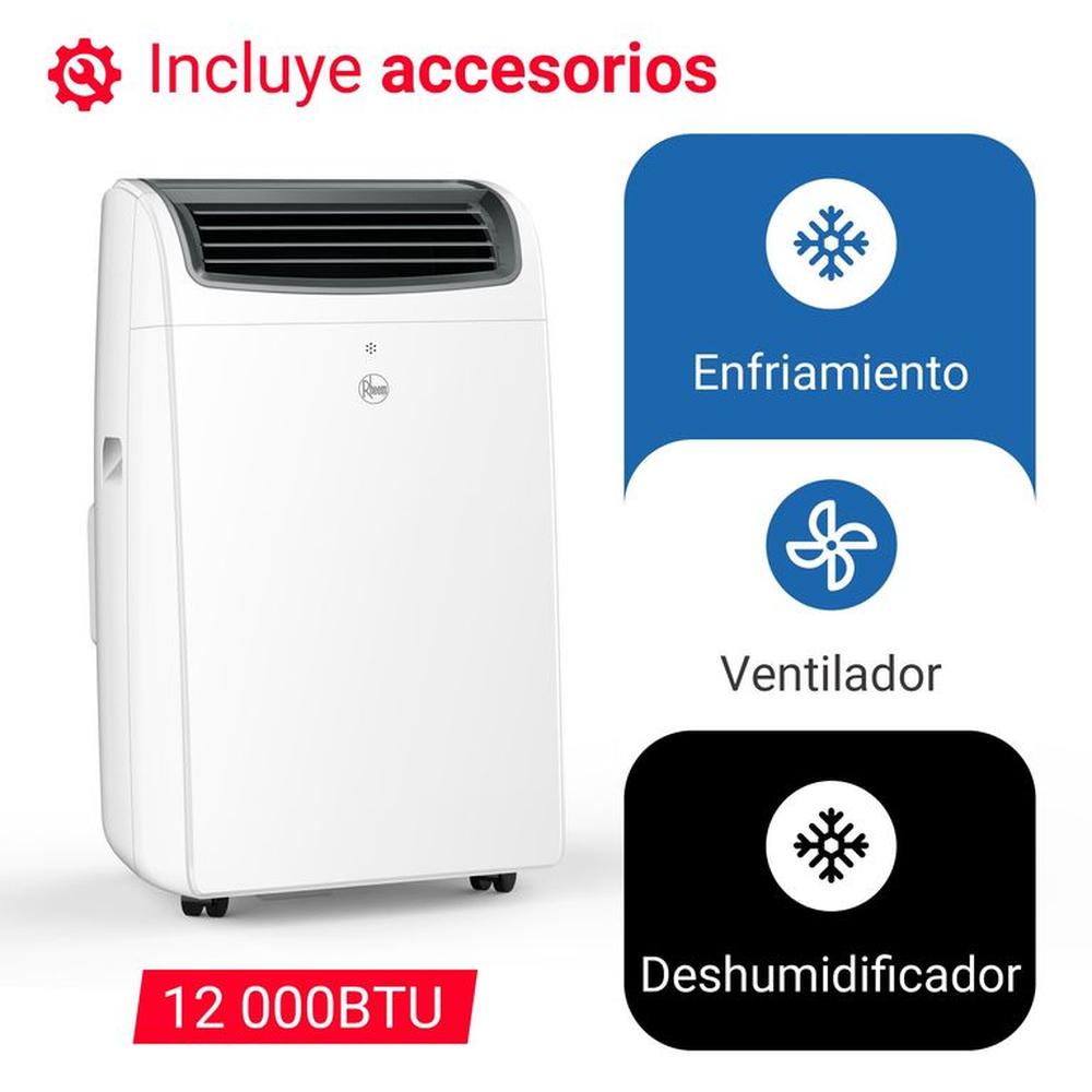 AIRE ACONDICIONADO PORTATIL 12K BTU RHEEM - 3 AÑOS DE GARANTÍA
