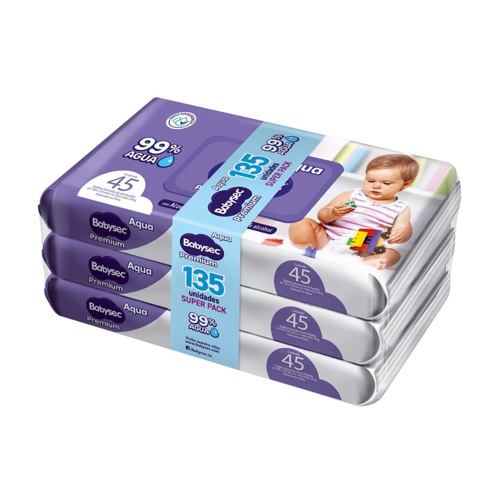 Toallitas Humedas Babysec Premium x 135 Unidades
