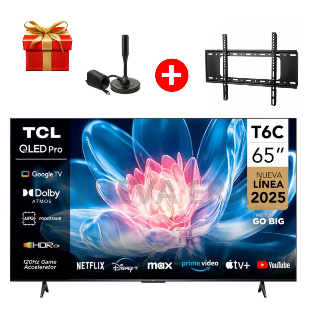 Smart TV TCL 65 QLED 4K 65T6C con ANTENA DIGITAL y RACK FIJO