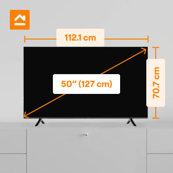 Cuánto mide un TV de 43 pulgadas?